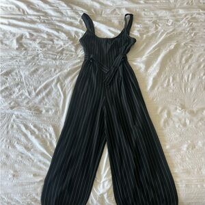 Elegant Black Striped Jumpsuit